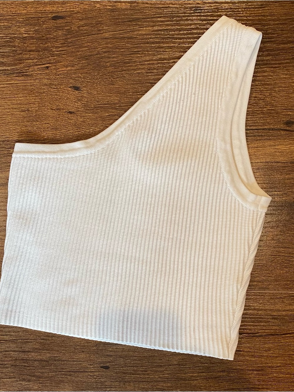 Ribbed One-Shoulder Crop Top Small | Forever 21